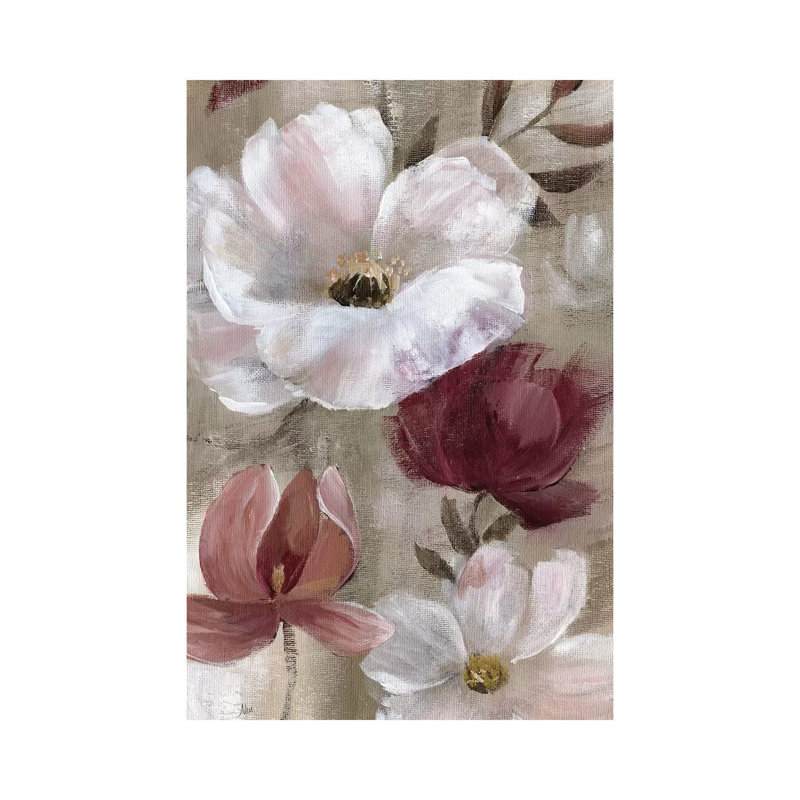 «Transient Garden Reds I» par Nan - reproduction d'art sur toile tendue, H 12 po x l 8 po x P 0,75 po