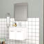Meuble-lavabo 24 po avec lavabo et miroir, meuble-lavabo mural avec portes doubles, cadre en aluminium, charnières à fermeture douce, longues poignées en métal, lavabo en céramique-126528845