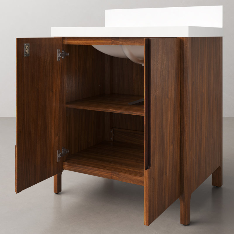 Ensemble de meuble-lavabo simple 30 po Trailshawn, Noir Juglans