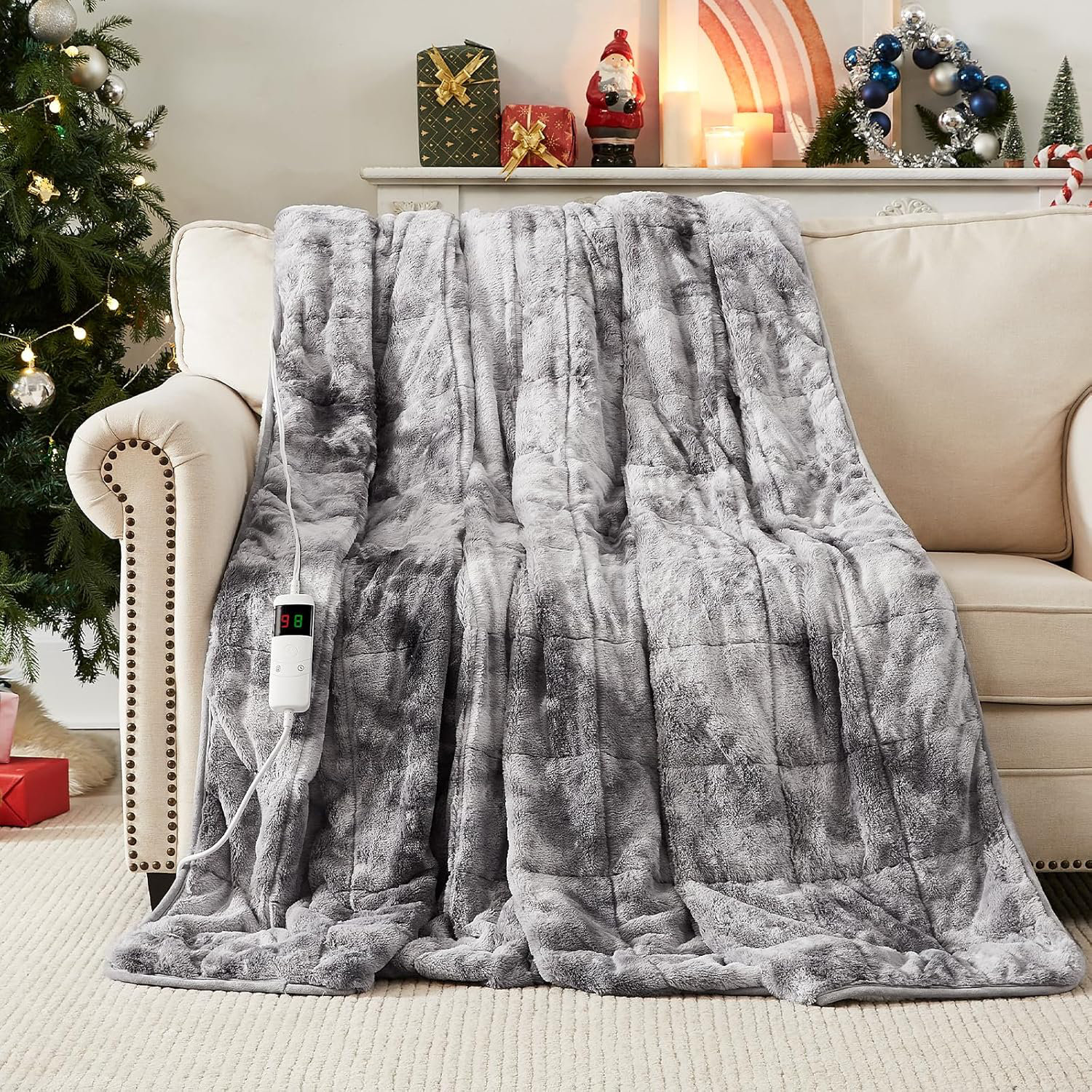 HomeMate Heated Blanket Electric Throw - 50"x60" Heating Blanket Throw