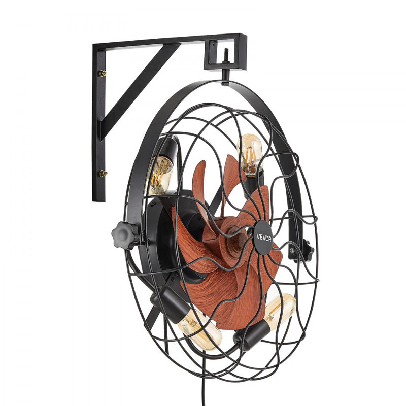Ventilateur mural 21 pouces avec télécommande E26 6 vitesses sans ampoule