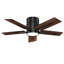 Ventilateur de plafond noir / noyer de 42 po avec lumière DEL et télécommande Ludgerus