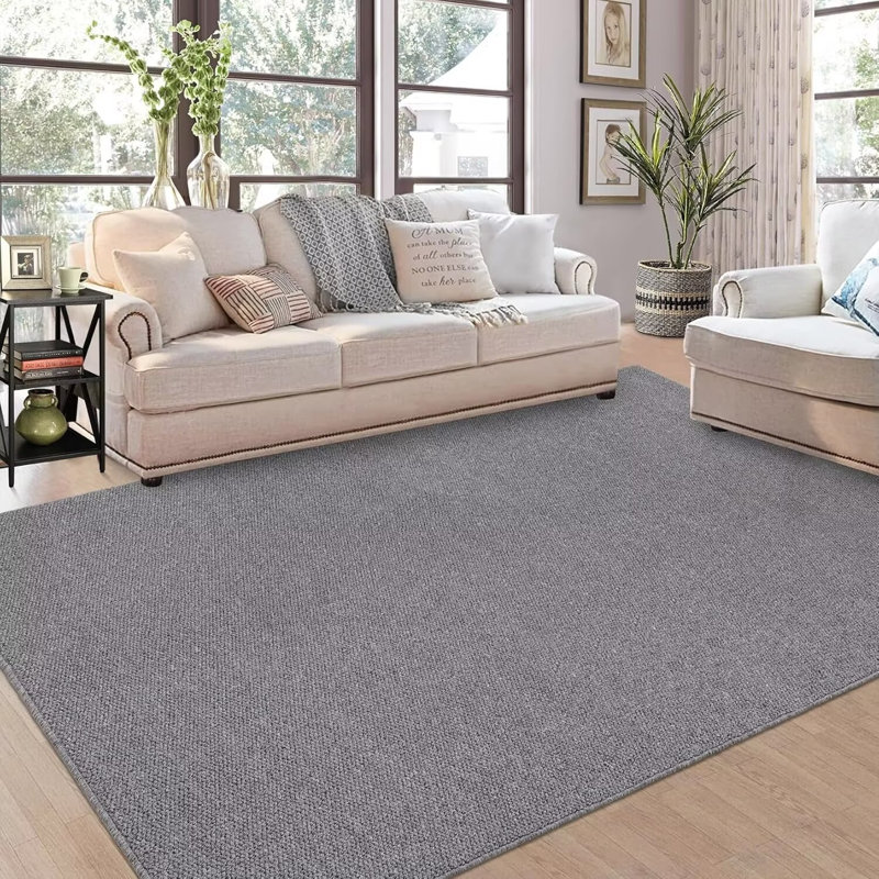 Washable Area Rug for Living Room Solid Textured Vintage Rug Non Slip Throw Rugs Bedroom Rug, Rectangle 5' x 7'