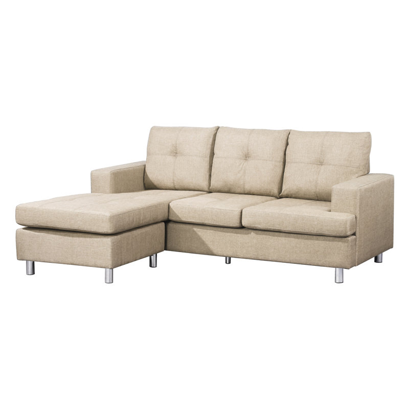 Brethren Upholstered L-Shaped Sectional Reversible, Beige