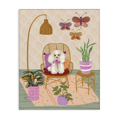 «Pup in Whimsical Living Space», art mural sur toile par Be Ni La