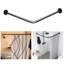 Tringle de douche noire en forme de L, acier inoxydable 304, sans perçage, 12 crochets