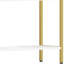  5 Tier Arched Bookshelf, Gold Metal Frame With White Wood Shelves, Standing Storage Display Rack