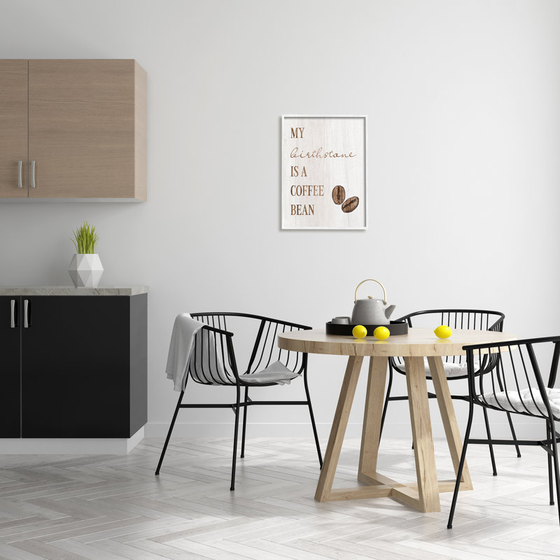 «My Birthday Stone Is a Coffee Bean» par Lil 'Rue - cadre flottant, impression sur bois, H 20 po x l 16 po x P 1,5 po