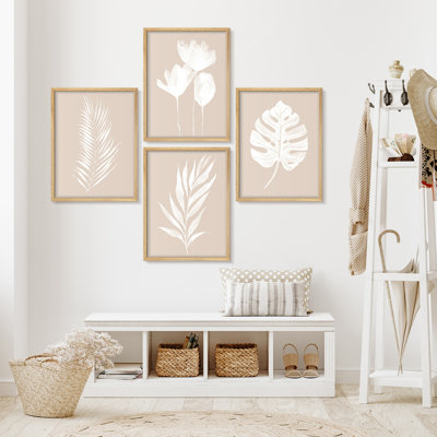«Minimalist Botanical Plants», œuvre d'art moderne, impression encadrée, affiches, salle de bain, petit art mural