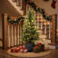 Sapin de Noël artificiel réaliste en épinette verte de 1,5 m, préilluminé avec 200 lumières DEL blanc chaud et un pot décoratif gris.