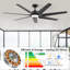 Ventilateur de plafond intelligent 65 po moderne avec lumière, 7 pales en ABS durables-330736367-330736368