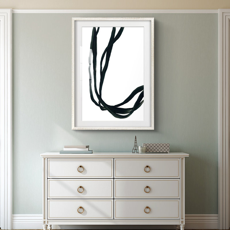 Onyx Ribbon II - Impression encadrée, H 28,5 po x l 20,5 po, Blanc