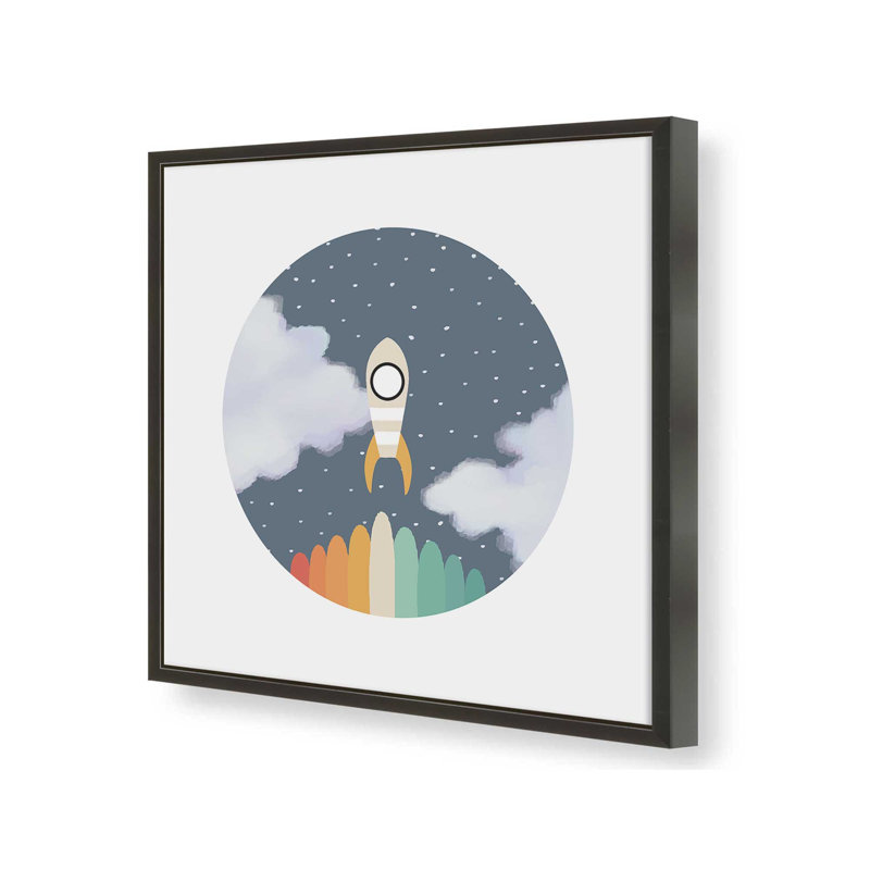 «Space Rocket Print», impression d'art galaxie par Art Like Wow, Noir, H 12 po x l 12 po