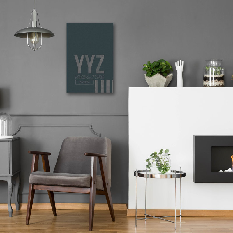 "YYZ" par O8 à gauche, H 24 po x l 16 po x P 0,2 po