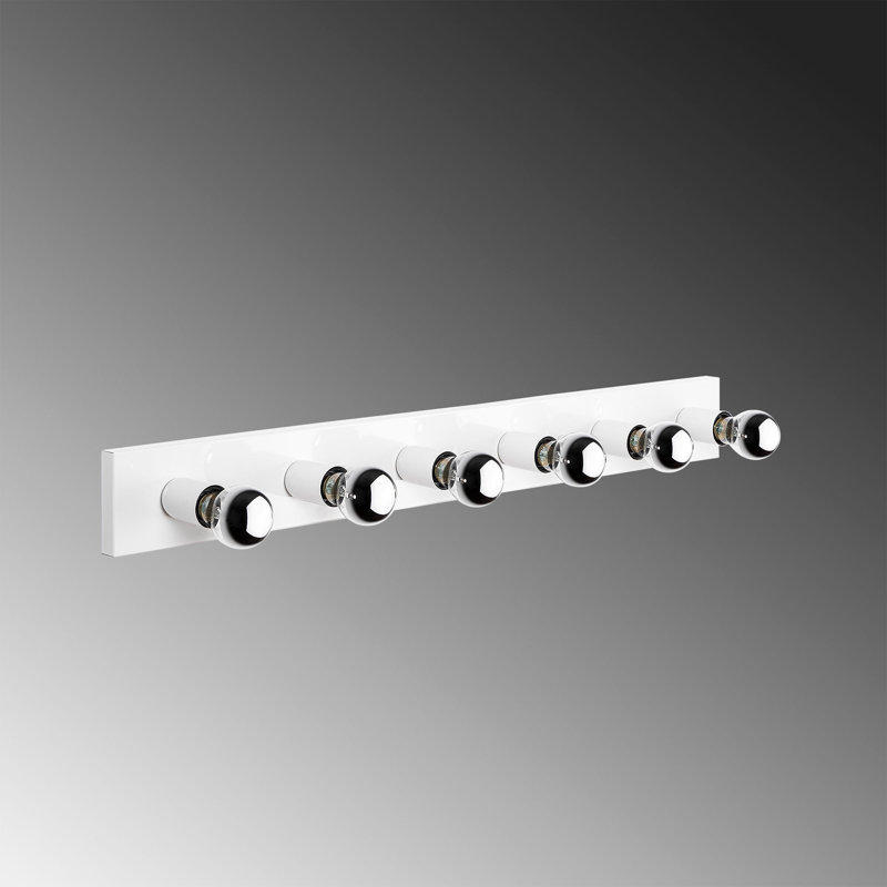 Elegant White Wall Lamp, Metal Body, 3.9 x 3.9 x 35.8 inches | Base Plate: 35.8 x 3.9 x 0.8 inches | 6 x E27 Socket, Max 40W | IP20 Rated, Perfect for Modern Home Decor & Stylish Lighting Solutions