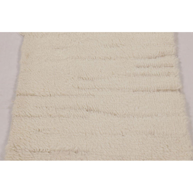 Wool Striped Area Rug in White, Rectangle 10' x 14'