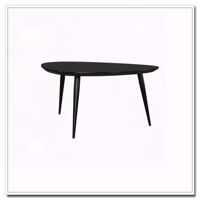 Xander Black Triangular Solid Wood Coffee Table