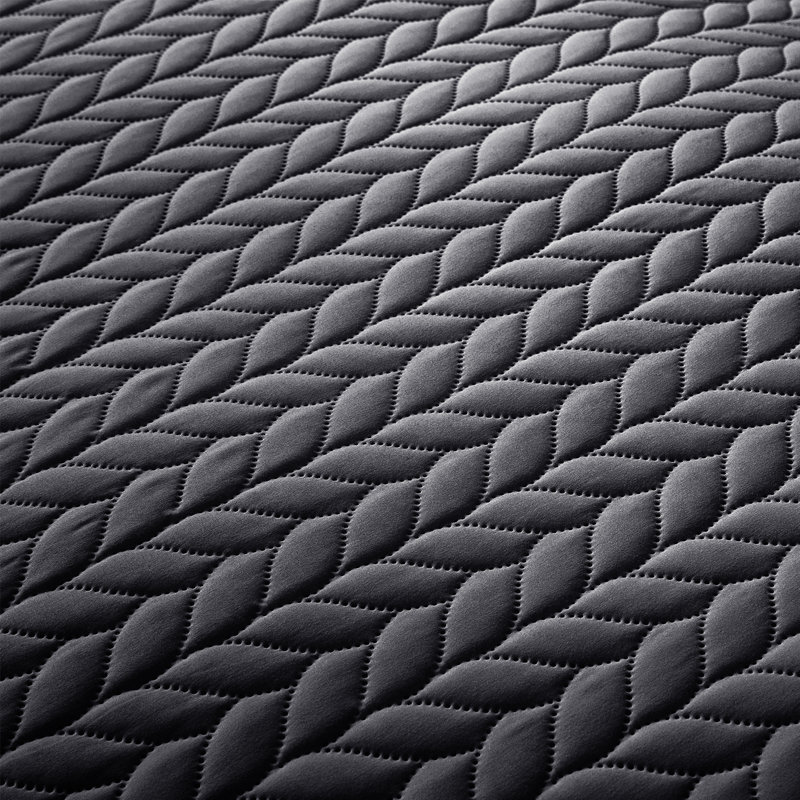 Premium Embossed Bedspread Set With Matching Pillowcases, Full/Queen Bedspread + 2 Standard Pillowcases, Charcoal