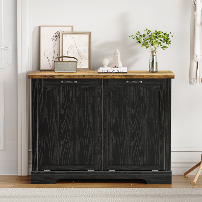 Armoire à poubelle inclinable 20 gallons, Noir, noir, noir, noir