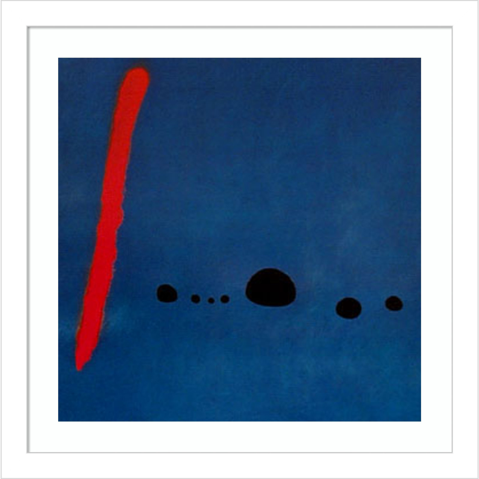 Bleu II by Joan Miro, 14.12" H x 14.12" W x 0.88" D, White Framed Paper