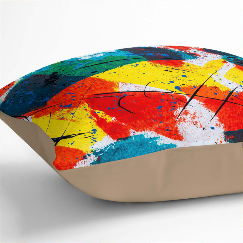 Abstract Square Cushion, 55 x 55 cm, Stone