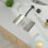Lavabo de salle de bain en acier inoxydable encastrable avec drain escamotable L 18 po x l 13 po