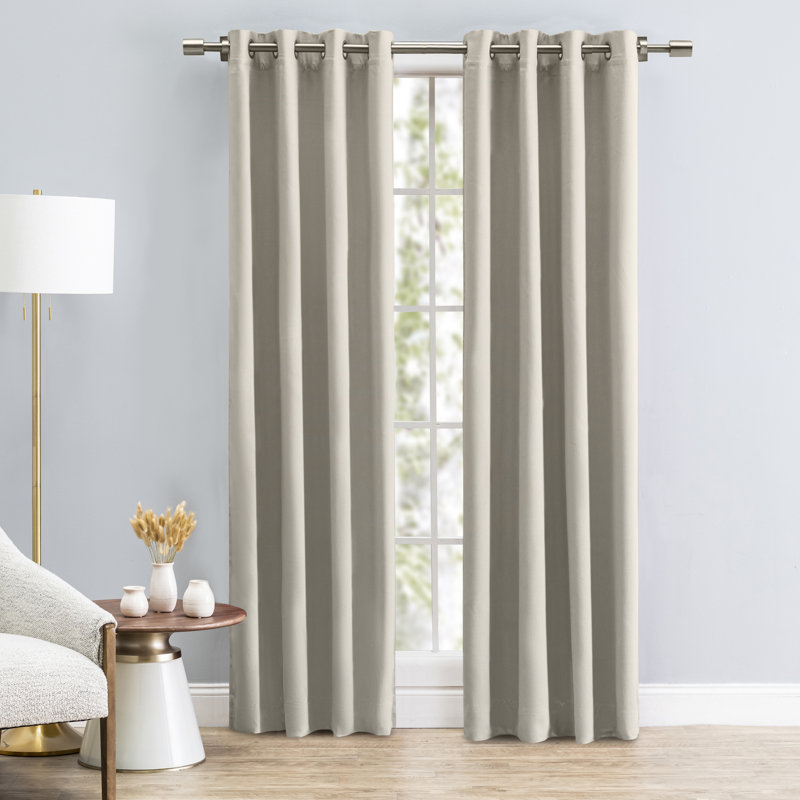 Adel Blackout Curtain Single Panel, 50" W x 96" L, Parchment
