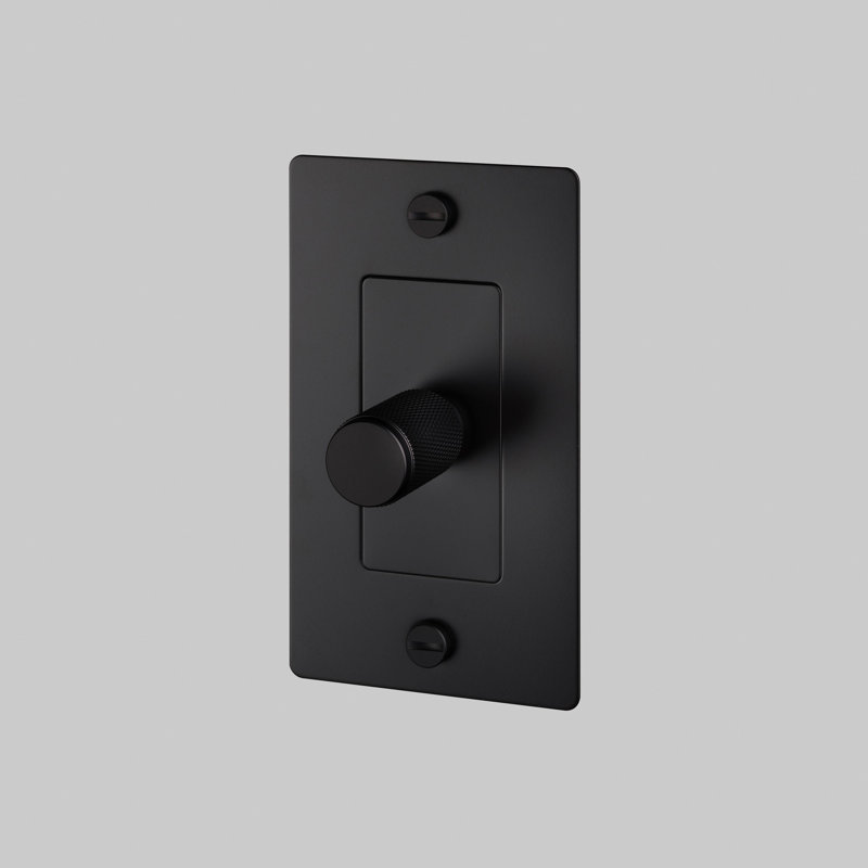 1G Dimmer / Non-Logo , Black, 3 Gang