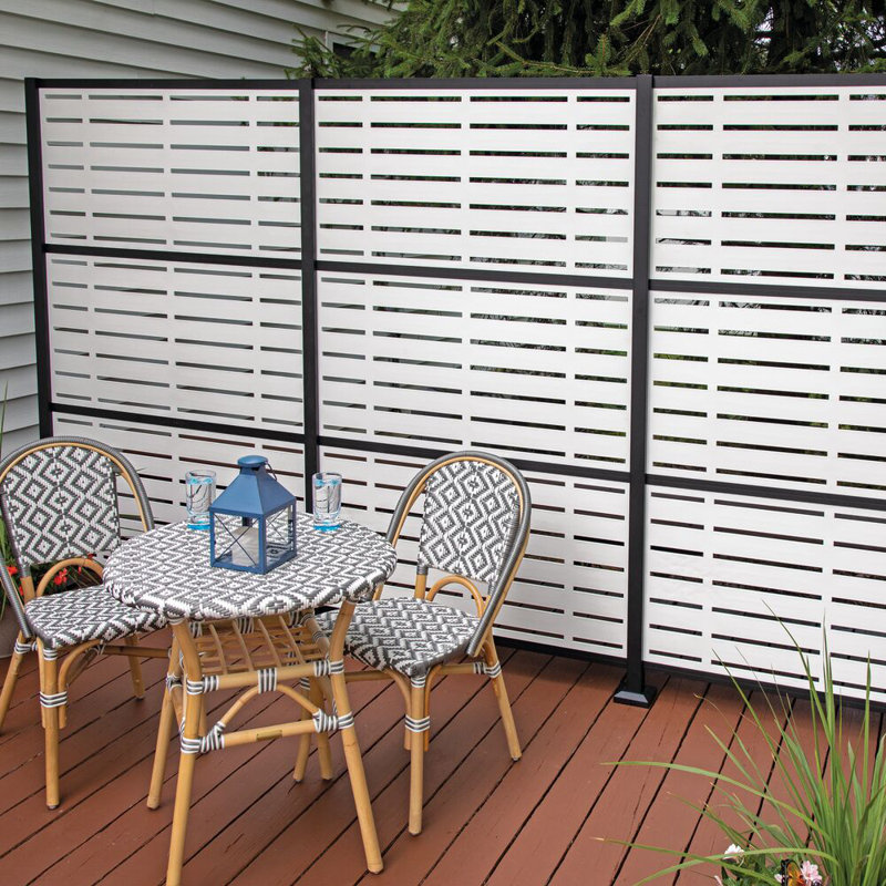 Barrette Outdoor Living Louvered 5 in. x 5 in. x 100 in. Metal Gate Post Insert