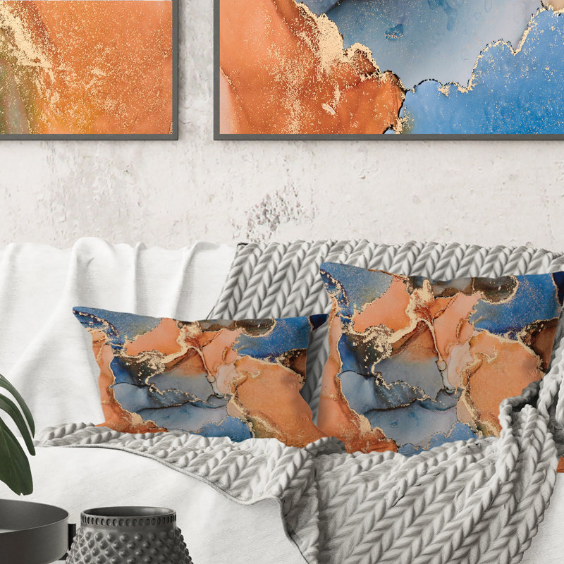 Coussin 12 "x 20" Blue and Orange