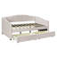 Lit de jour simple rembourré avec 2 tiroirs et support à lattes de bois - Lit de rangement pour la chambre à coucher, beige-118476583