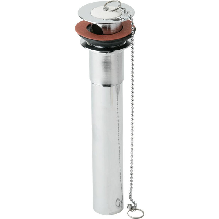 Elkay 1-1/2" Drain Fitting Chrome Plated Brass with, Rubber Stopper Ring and Chain