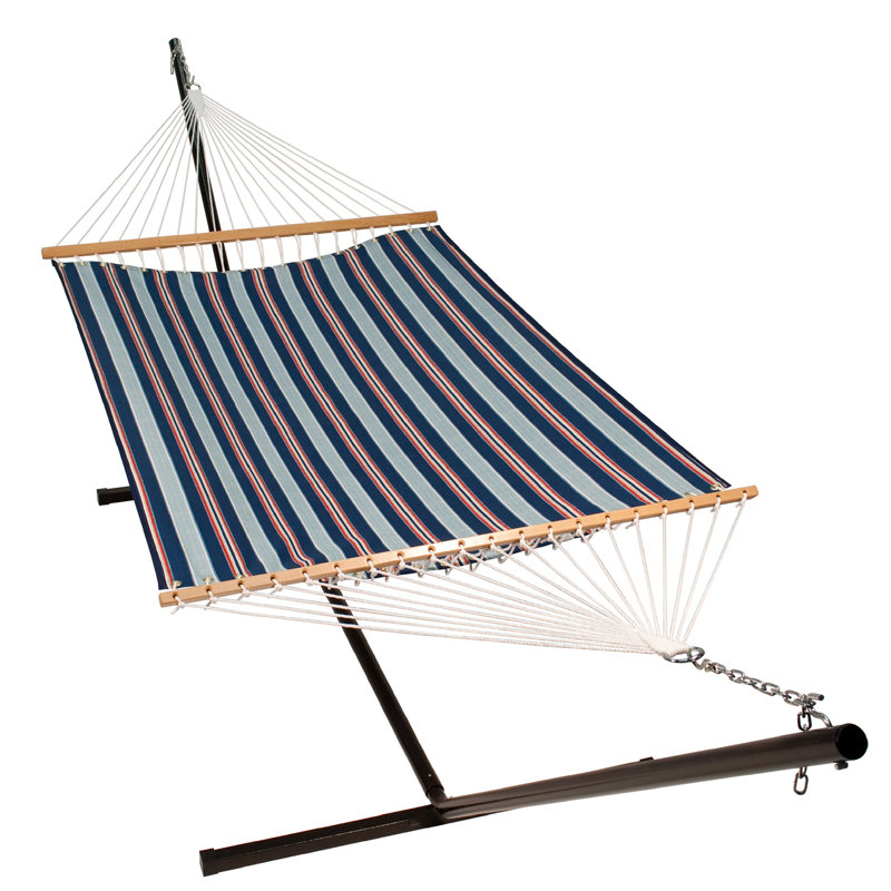 1 Person Spreader Bar Hammock, Kingston Stripe, 1" H x 55" W x 156" D