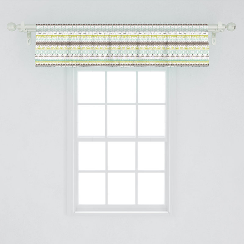 Green and White Tropical Toucan Satin Valance 54'' x 12''
