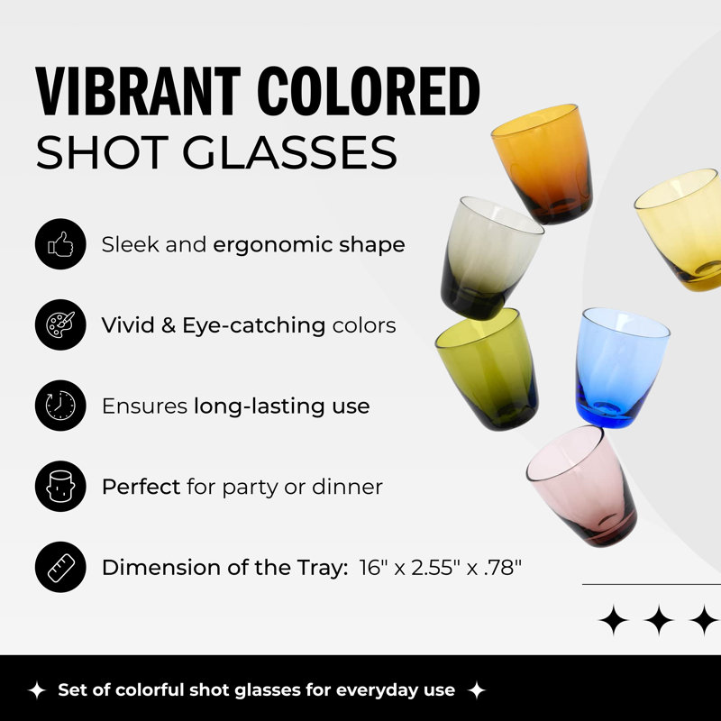 Latitude Run® Colourful 2 Oz Shot Glasses With Flight Board