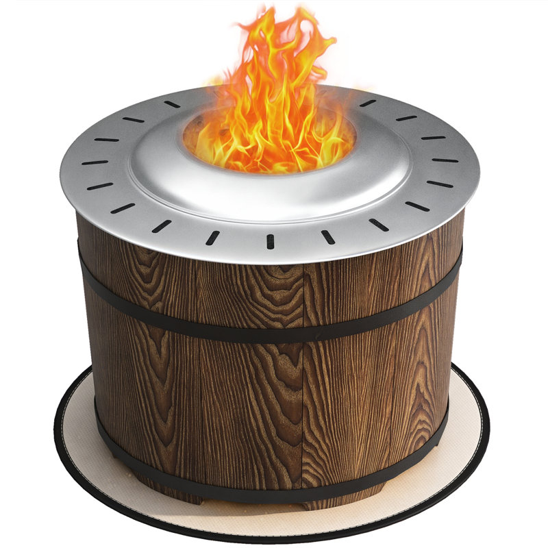 Gelt Round Wood Burning Fire Pit, Brown