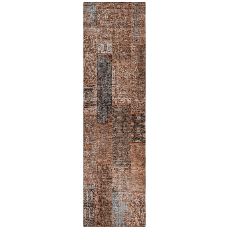 Mohssen Washable Patchwork Indoor / Outdoor Rug, Runner 2'3" x 7'6"