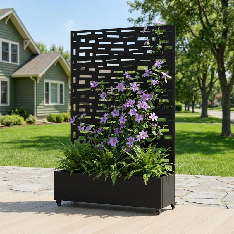 Planter Box, 185cm H x 120cm W x 40cm D, Black