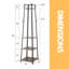 Rustic Industrial Wooden Coat Stand, Freestanding Coat Rack  Storage Shelves  Entryway Hallway