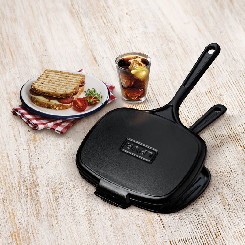 Grille-pain en fonte émaillée 10 pouces avec couvercle Lava