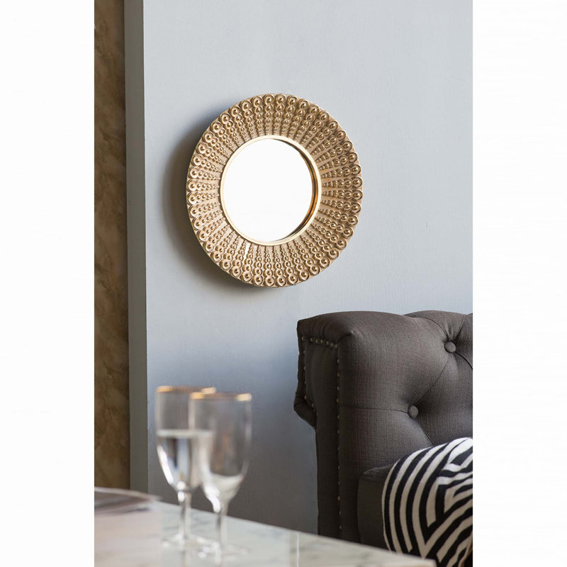 Miroir d'appoint doré, 14 po x 14 po
