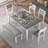 6 - Person Four Leg Dining Set-400698140-400698139