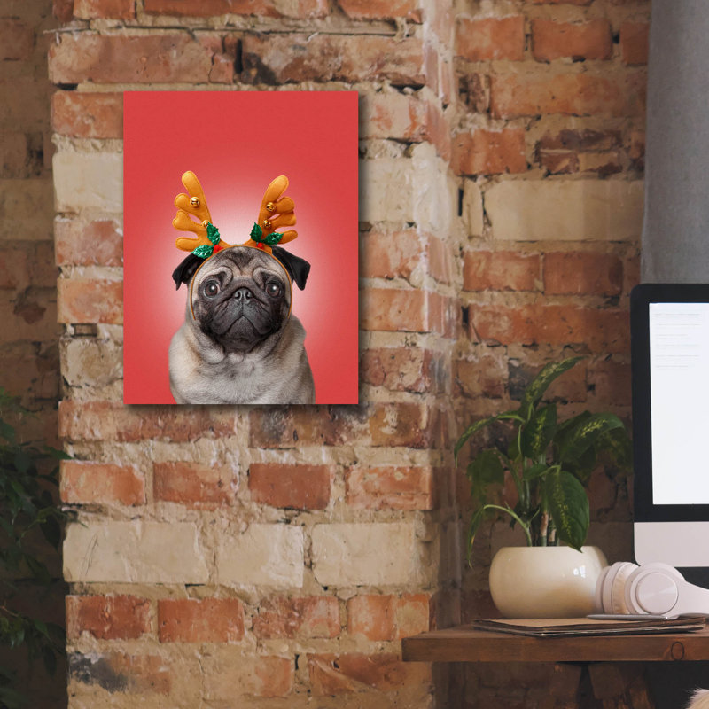 «Pug 1» par John Hovenstine, art mural sur toile, H 16 po x l 12 po