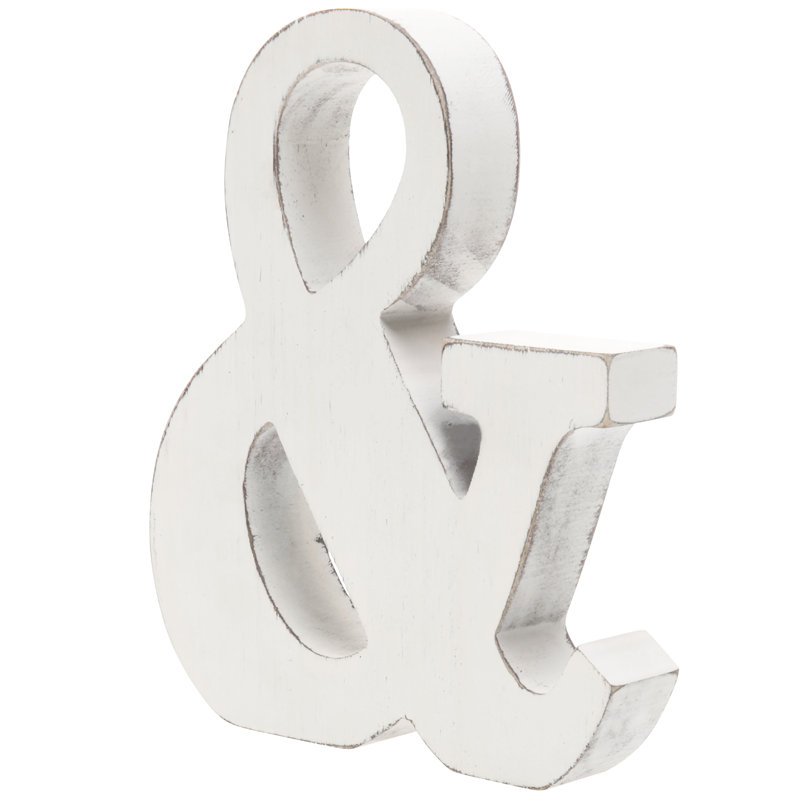 Text & Numbers Letter Block, White