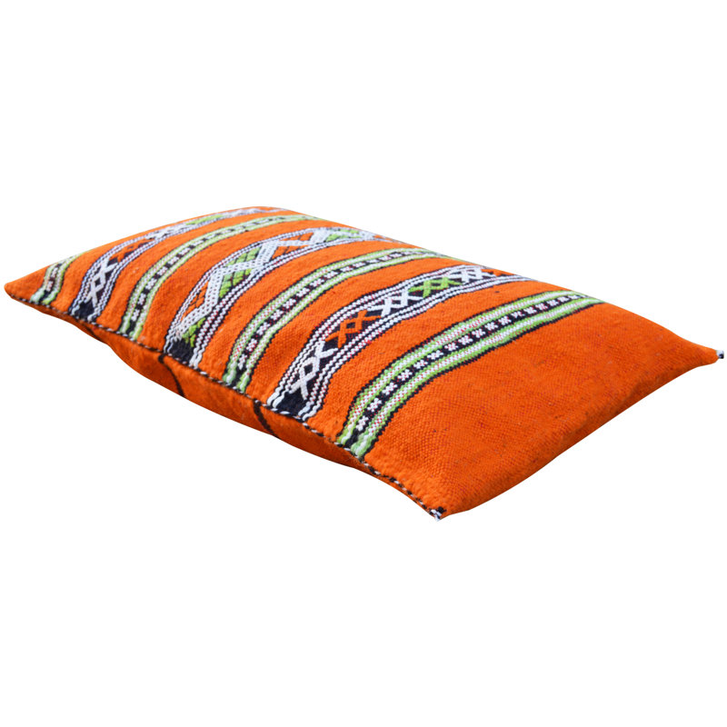 Lumbar Pillow Cover & Insert, Blue/White, 17" H x 28" W, Polyester/Eco-Fill