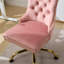 Chaise de bureau pivotante avec roulettes et garniture cloutée-129105584