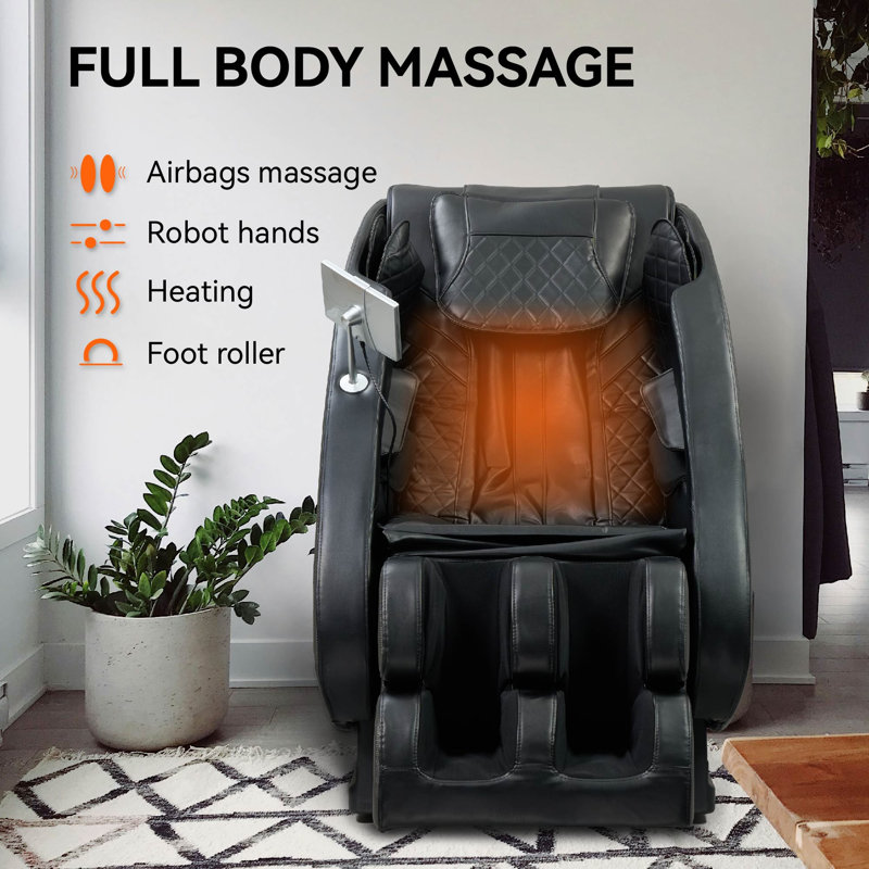 Fauteuil de massage inclinable de massage pour le corps entier, Noir