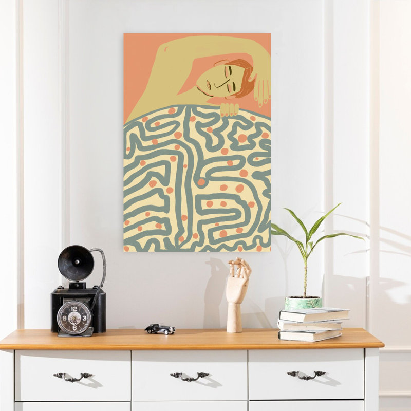Art contemporain contemporain abstrait rêveur, H 24 po x l 16 po