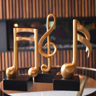 Adam & Friends Home Decor Muscial Notes, 16Th, Double 16Th & Treble Clef Sculpture | 3-Piece