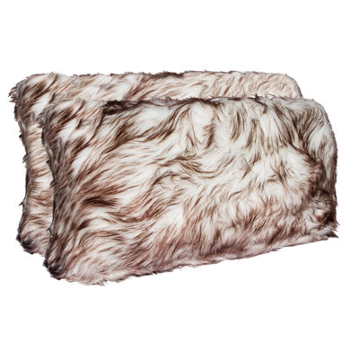  Faux Fur Lumbar Rectangular Pillow Cover & Insert
